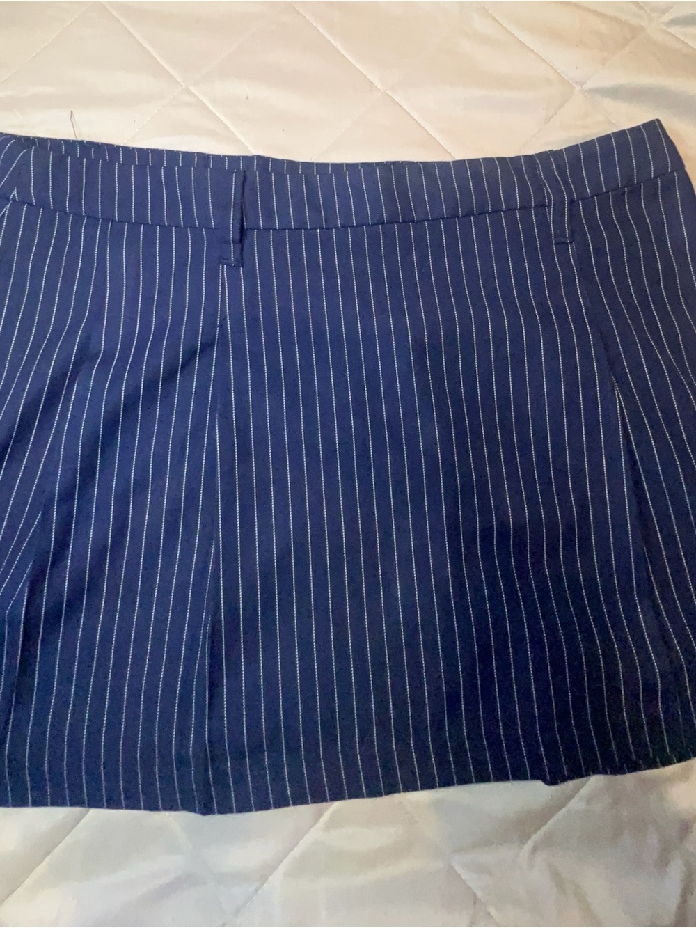 H&M Navy and White Ladies Pinstripe Mini Skirt